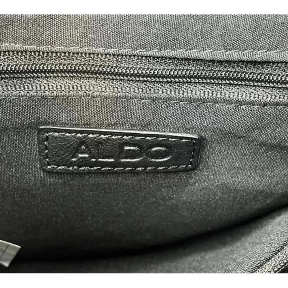 Aldo Messenger Bag Mens OS Black Textured Crossbody Flap Travel Office Bag‎